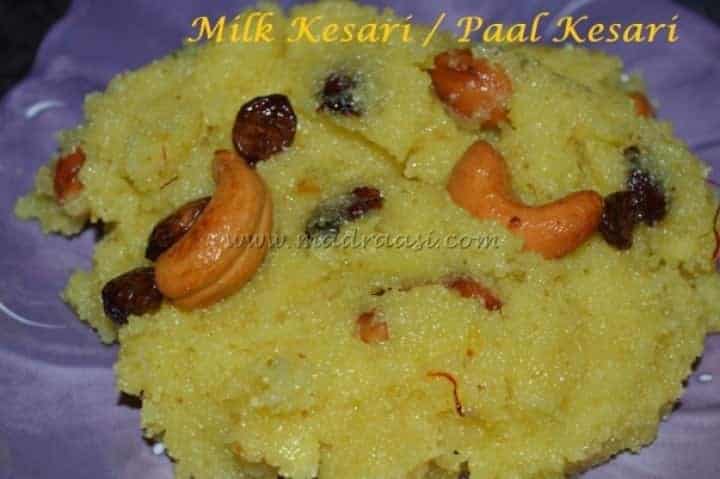 Milk Kesari / Paal Kesari - Plattershare - Recipes, food stories and food lovers