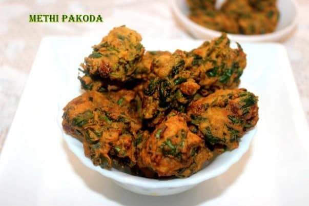 Methi (Spinach) Pakoda Or Pakora Or Methi Fritters Recipe - Plattershare - Recipes, Food Stories And Food Enthusiasts