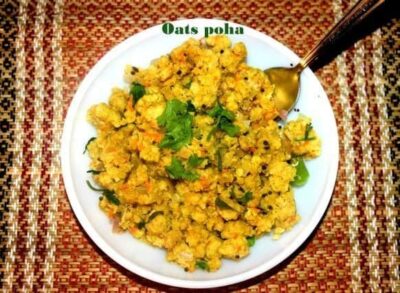 Healthy Vegetable Oats Poha - Plattershare - Recipes, food stories and food lovers
