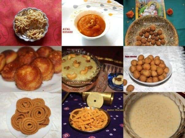 Gokulashtami/janmashtami/krishna Jayanthi Recipes - Plattershare - Recipes, food stories and food lovers Delicious Indian sweets and snacks displayed on a colorful table for food lovers.