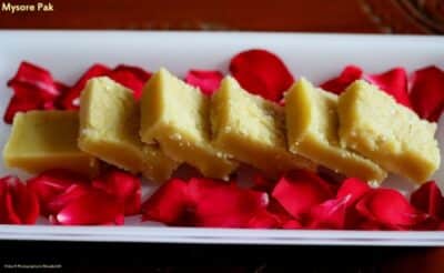Mysore Pak (Shree Krishna Sweets Style Mysore Pak) - Plattershare - Recipes, Food Stories And Food Enthusiasts