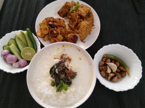 Dahi Pakhala,Aloo Besara Bhaja,Badi Bhaja, Pansha Masala Bhaja, Salad - Plattershare - Recipes, Food Stories And Food Enthusiasts