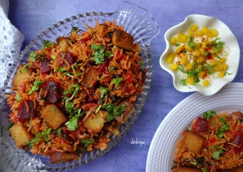 Red Amaranth And Beet Pulav: - Plattershare - Recipes, food stories and food lovers