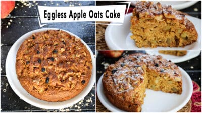 Eggless Apple Oats Cake Recipe - Plattershare - Recipes, food stories and food enthusiasts