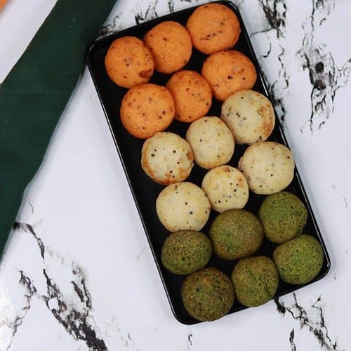 Tricolour Appe - Plattershare - Recipes, Food Stories And Food Enthusiasts