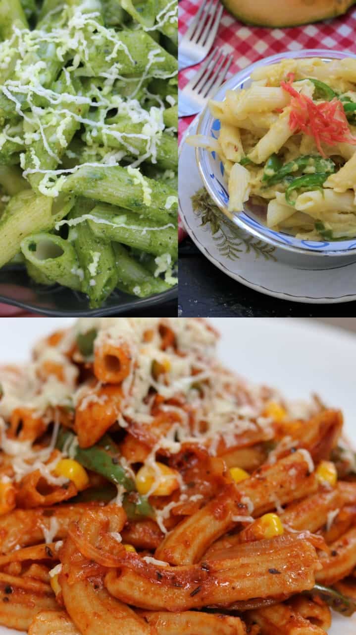 Whole wheat red sauce, Spinach Pasta, Penne Pasta in Pumpkin Sauce - Plattershare - Recipes, food stories and food lovers