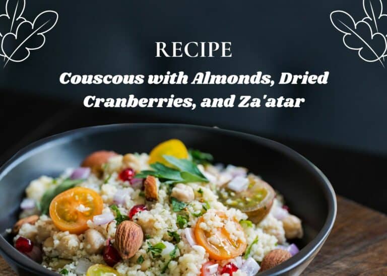Recipe for Couscous with Almonds, Dried Cranberries, and Za'atar - Plattershare - Recipes, food stories and food lovers Recipe for Couscous with Almonds, Dried Cranberries, and Zaatar