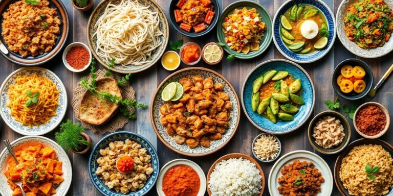 Collage of diverse culinary dishes through the years.