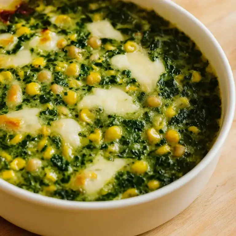 Creamy Baked Spinach and Corn: A Healthy Comfort Food Delight - Plattershare - Recipes, food stories and food lovers Creamy Baked Spinach and Corn