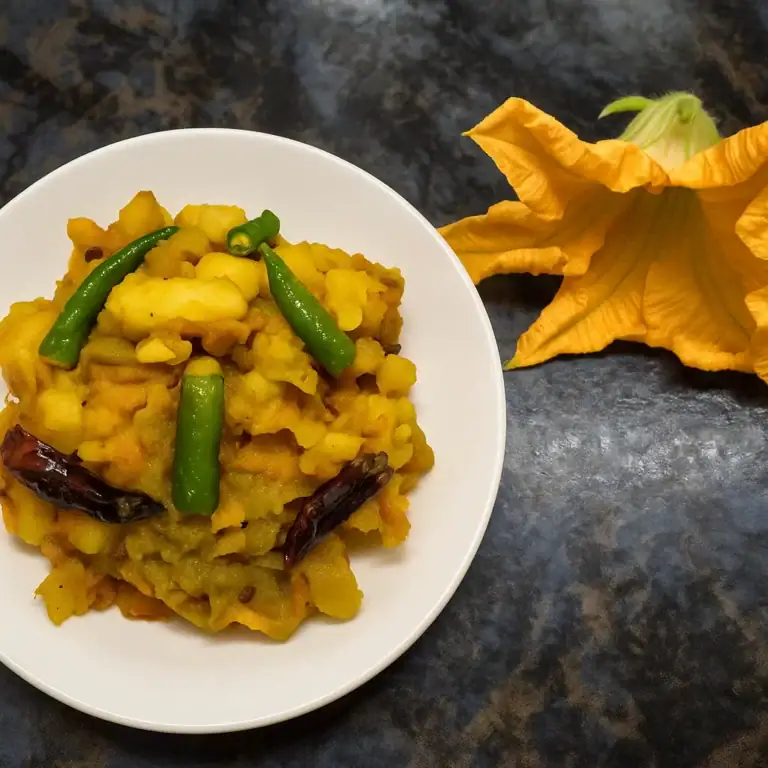 Vibrant Pumpkin Flower Curry: A Bengali Delight - Plattershare - Recipes, food stories and food lovers Vibrant Pumpkin Flower Curry