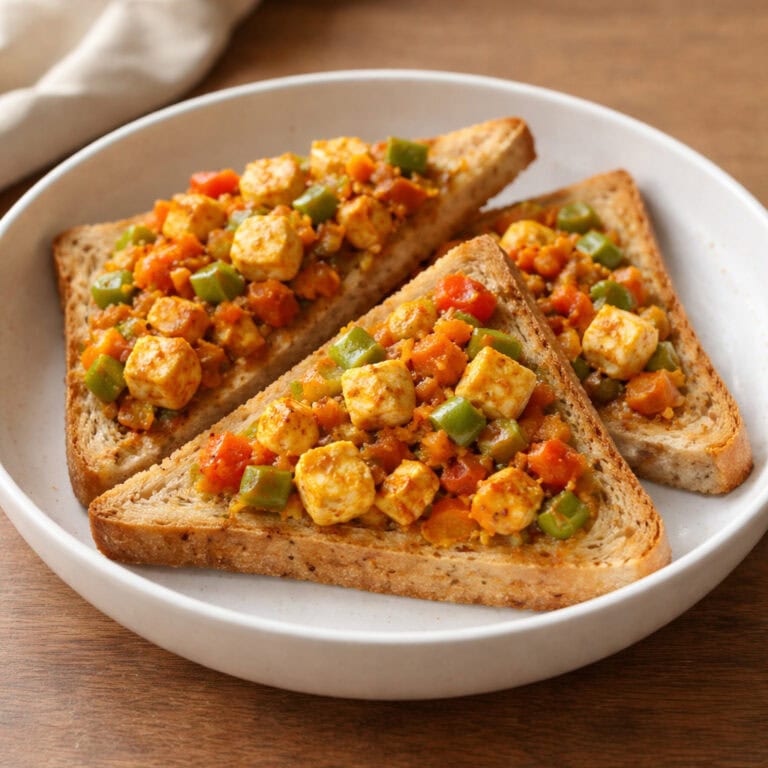 Tawa Vegetable Paneer Toast (Whole Wheat, Low-Oil) - Plattershare - Recipes, food stories and food lovers Tawa Vegetable Paneer Toast (Whole Wheat, Low-Oil)