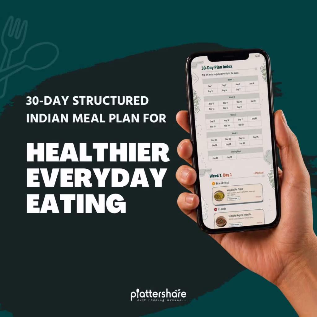 30-Day Structured Vegetarian Indian Healthy Eating Meal Plan