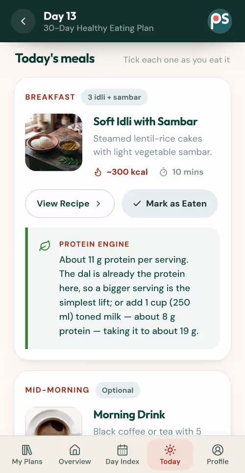 30-Day Structured Vegetarian Indian Meal Plan for Healthier Everyday Eating - Plattershare - Recipes, food stories and food lovers 30-Day Indian Meal Plan to Lose Weight Without Dieting a