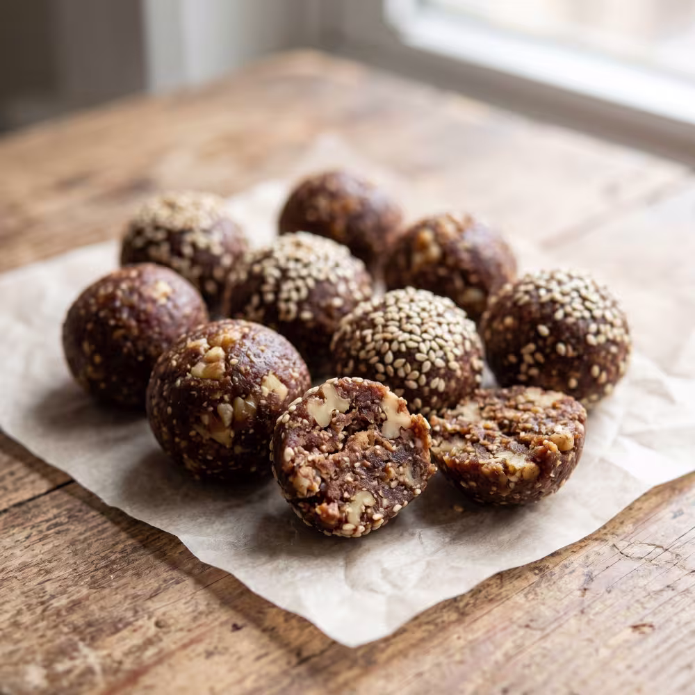 No-Sugar Date & Walnut Energy Bites for PCOS - Plattershare - Recipes, food stories and food lovers No-Sugar Date and Walnut Energy Bites