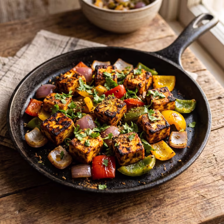 Tawa Paneer Tikka with Sauteed Vegetables - Plattershare - Recipes, food stories and food lovers Tawa Paneer Tikka with Sauteed Vegetables