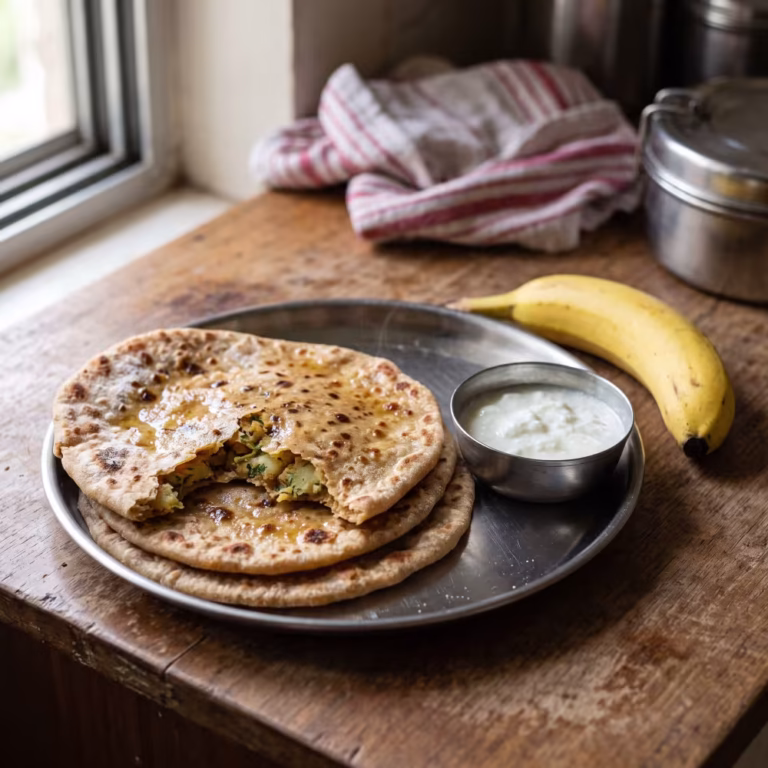 Aloo Paratha for Kids Tiffin - Plattershare - Recipes, food stories and food lovers Aloo Paratha for Kids Tiffin