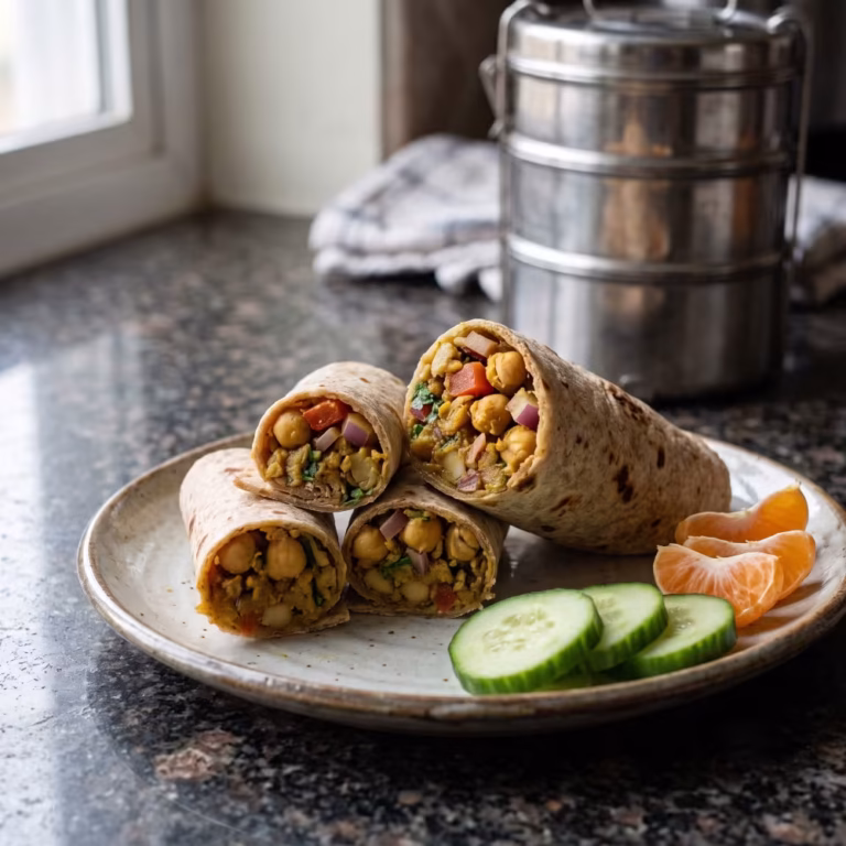 Chole Wrap for Kids Tiffin - Plattershare - Recipes, food stories and food lovers Chole Wrap for Kids Tiffin