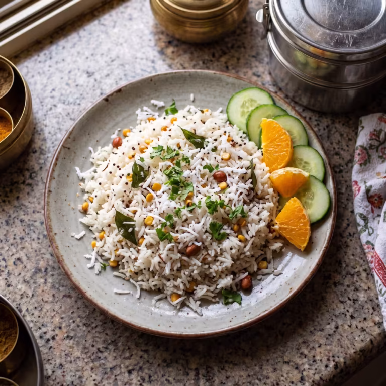 Coconut Rice for Kids Tiffin - Plattershare - Recipes, food stories and food lovers Coconut Rice for Kids Tiffin