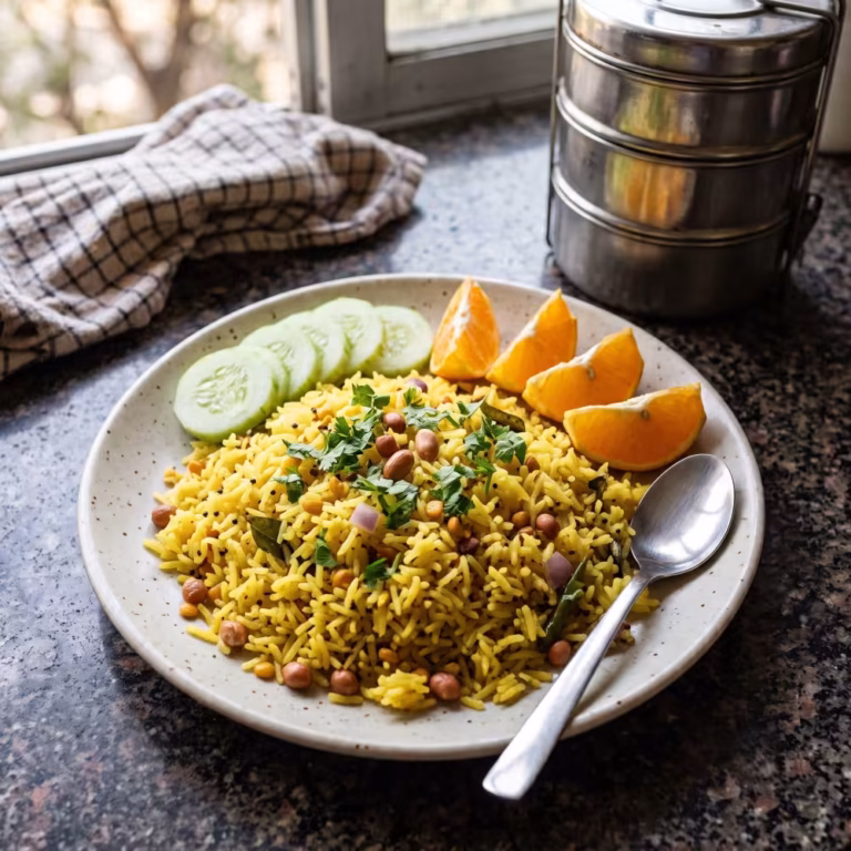 Lemon Rice for Kids Tiffin - Plattershare - Recipes, food stories and food lovers Lemon Rice for Kids Tiffin