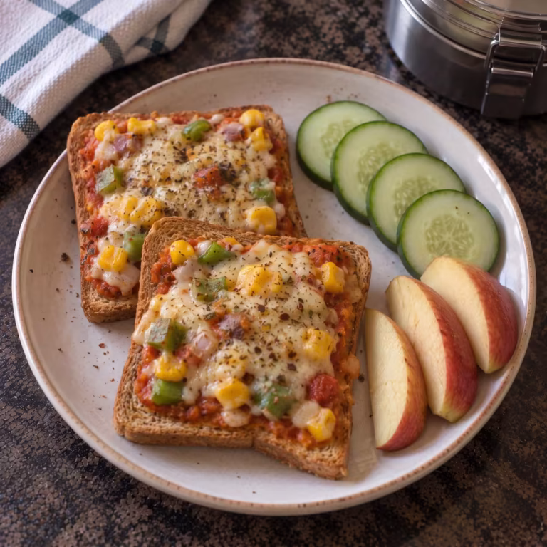 Mini Pizza Toast for Kids Tiffin - Plattershare - Recipes, food stories and food lovers Mini Pizza Toast for Kids Tiffin - Plattershare - Recipes, food stories and food lovers