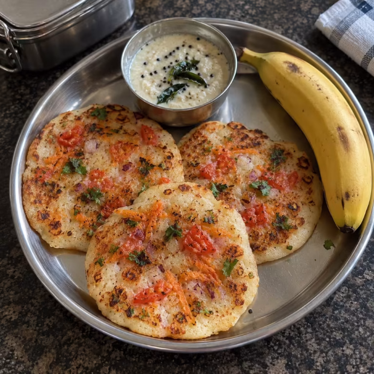 Mini Uttapam for Kids Tiffin - Plattershare - Recipes, food stories and food lovers Mini Uttapam for Kids Tiffin