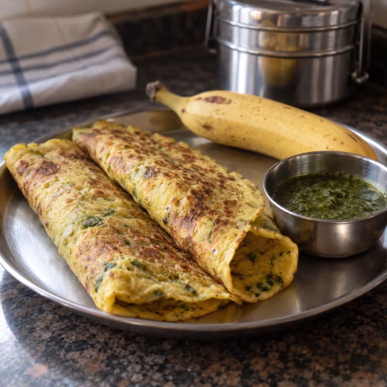 Moong Dal Chilla for Kids Tiffin - Plattershare - Recipes, food stories and food lovers Moong Dal Chilla for Kids Tiffin
