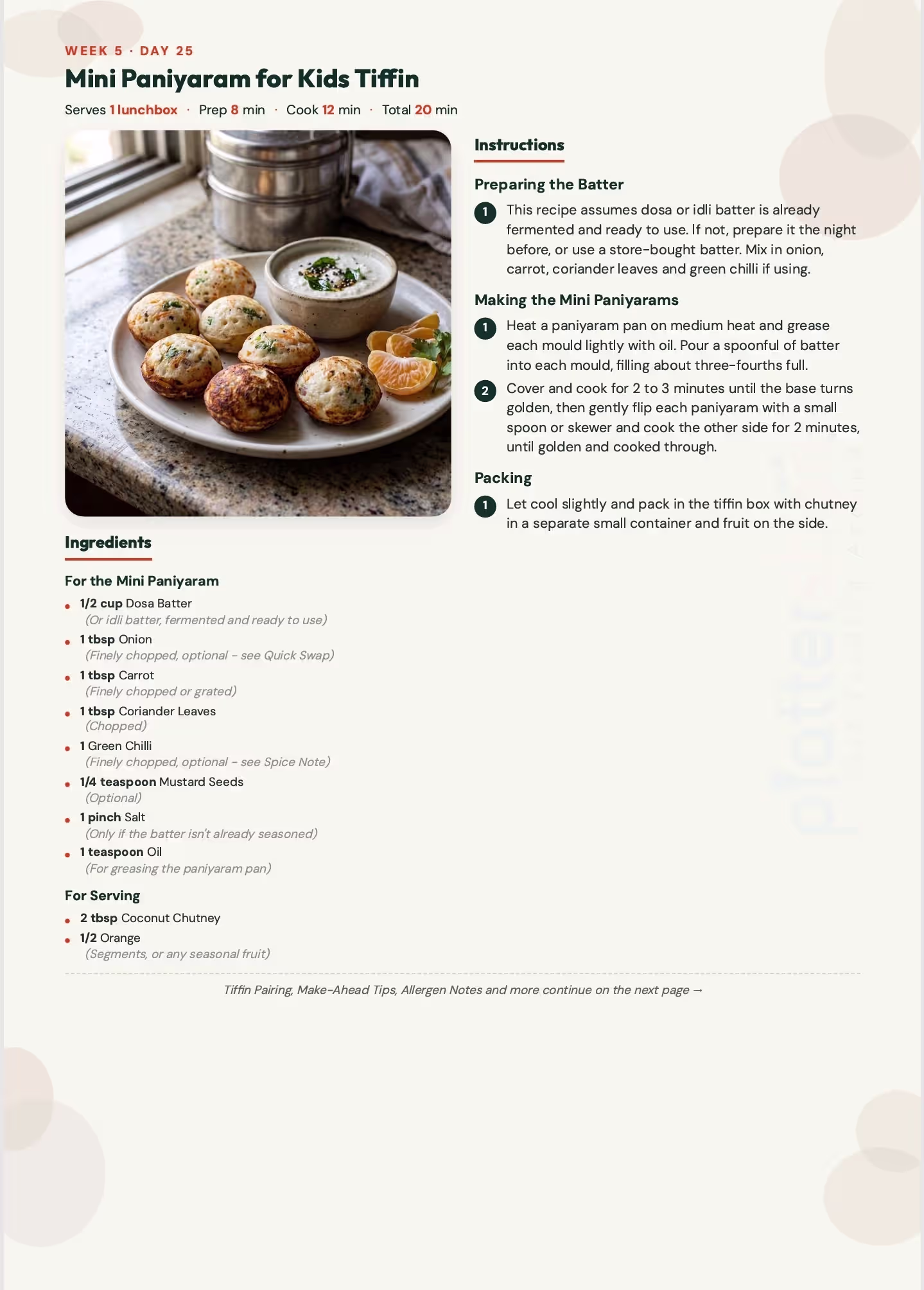 30 Easy & Healthy Kids Tiffin Recipes for Stress-Free School Lunches - Plattershare - Recipes, food stories and food lovers Easy healthy kids tiffin recipe page in the PDF