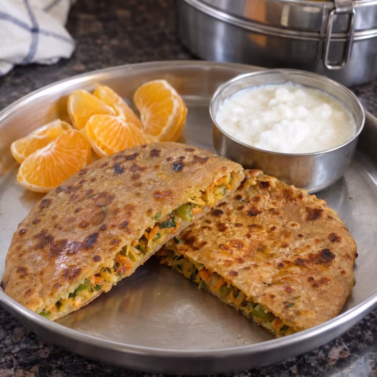 Stuffed Vegetable Paratha for Kids Tiffin - Plattershare - Recipes, food stories and food lovers Stuffed Vegetable Paratha for Kids Tiffin - Plattershare - Recipes, food stories and food lovers