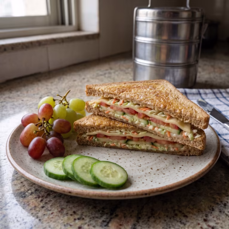 Veg Cheese Sandwich for Kids Tiffin - Plattershare - Recipes, food stories and food lovers Veg Cheese Sandwich for Kids Tiffin