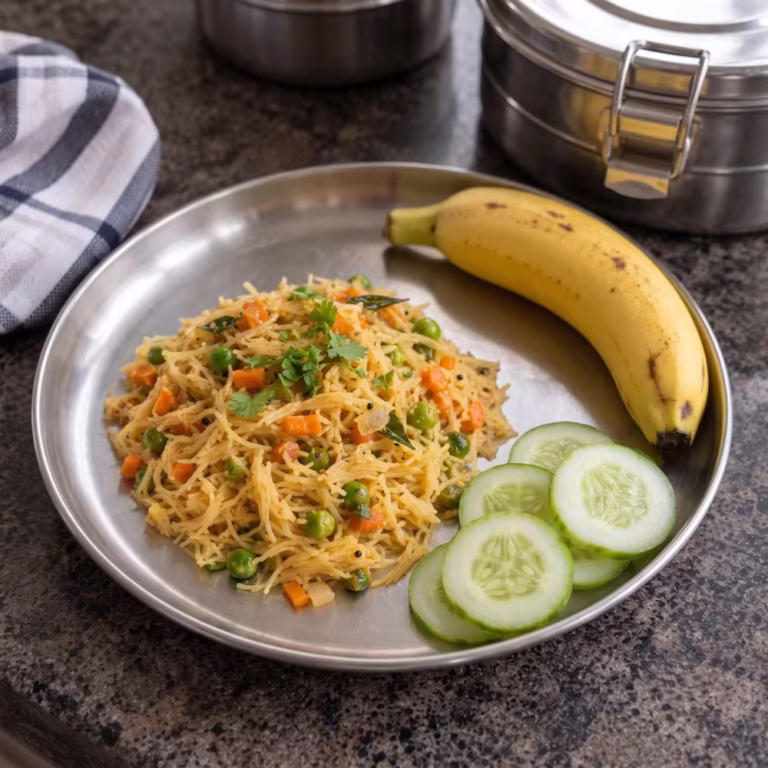 Vegetable Sevai for Kids Tiffin - Plattershare - Recipes, food stories and food lovers Vegetable Sevai for Kids Tiffin