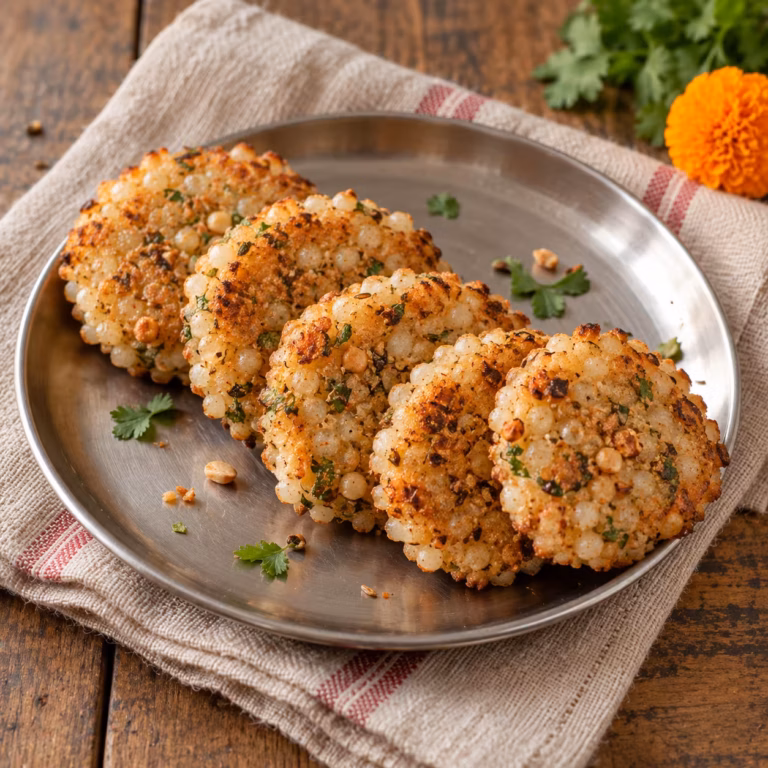 Baked Sabudana Tikki - Plattershare - Recipes, food stories and food lovers Baked Sabudana Tikki