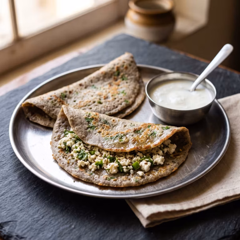 Kuttu Paneer Chilla - Plattershare - Recipes, food stories and food lovers Kuttu Paneer Chilla - Plattershare - Recipes, food stories and food lovers