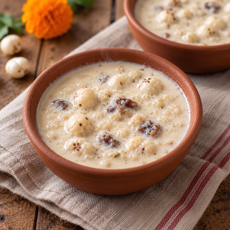 Makhana Kheer - Plattershare - Recipes, food stories and food lovers Makhana Kheer