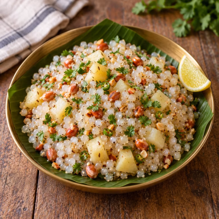 Sabudana Khichdi with Peanuts and Potato - Plattershare - Recipes, food stories and food lovers Sabudana Khichdi with Peanuts and Potato