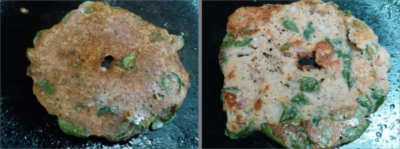 South Indian Spicy Multi-Lentil & Foxtail Millet Adai pancake.