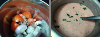 Delicious crispy tomato rava dosa batter prepared with fresh ingredients for a quick South Indian sn.