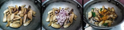 Pots of Chidambaram Kathirikai Gothsu, a flavorful South Indian brinjal dish.