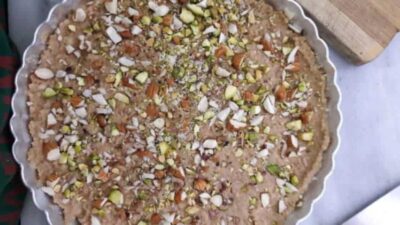 Coconut Kalakand Cheesecake - A fusion of Indian sweet and creamy indulgence.