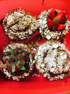 Healthy Banana Oat Surprise Muffins (Under 100 Calories).