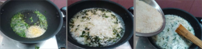 Preparing rice and lentil dumplings in a pan for Arisi Ullunthu Kozhukattai.