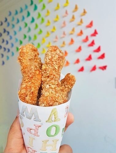 Oats Coated Chicken Strips - Plattershare - Recipes, food stories and food enthusiasts