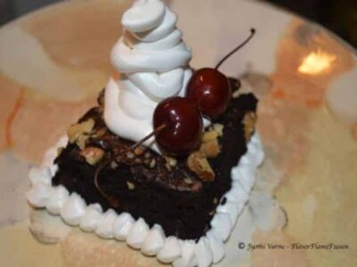 Dark Chocolate Brownies with Walnuts and Molasses for a rich dessert experience.