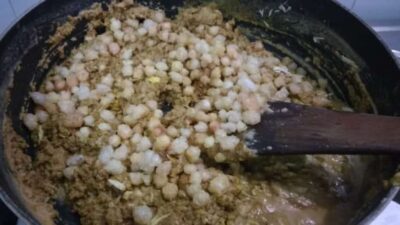 Postpartum Katlu in preparation for traditional Gujarati sweet treat.
