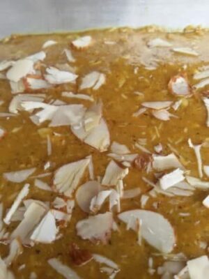 Postpartum Gujarati sweet treat with nutritious ingredients.