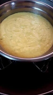 Steamed Fluffy Moong Dal Dhokla, a classic Gujarati savory cake.
