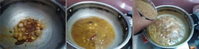 Pot with tangy tamarind stew for Srirangam Vatha Kuzhambu.