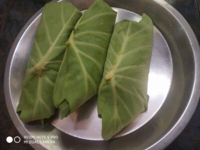 Pumpkin with taro leaves