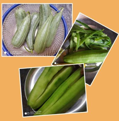 Stuffed ridge gourd with prawn