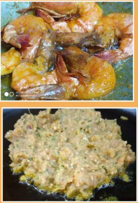 Stuffed ridge gourd with prawn